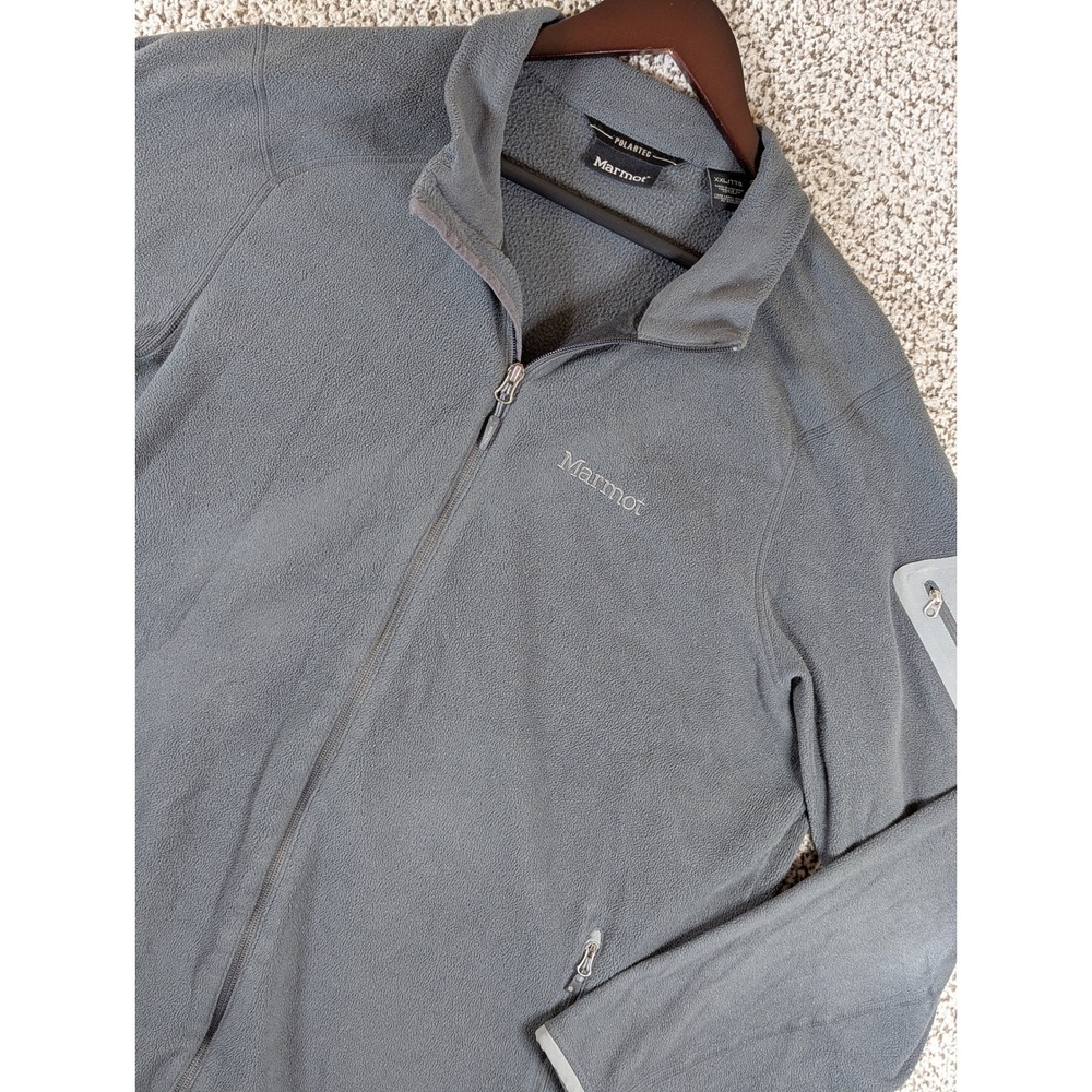 Marmot Polartec‎ Fleece Jacket Full Zip Lightweight Gray Mens XXL